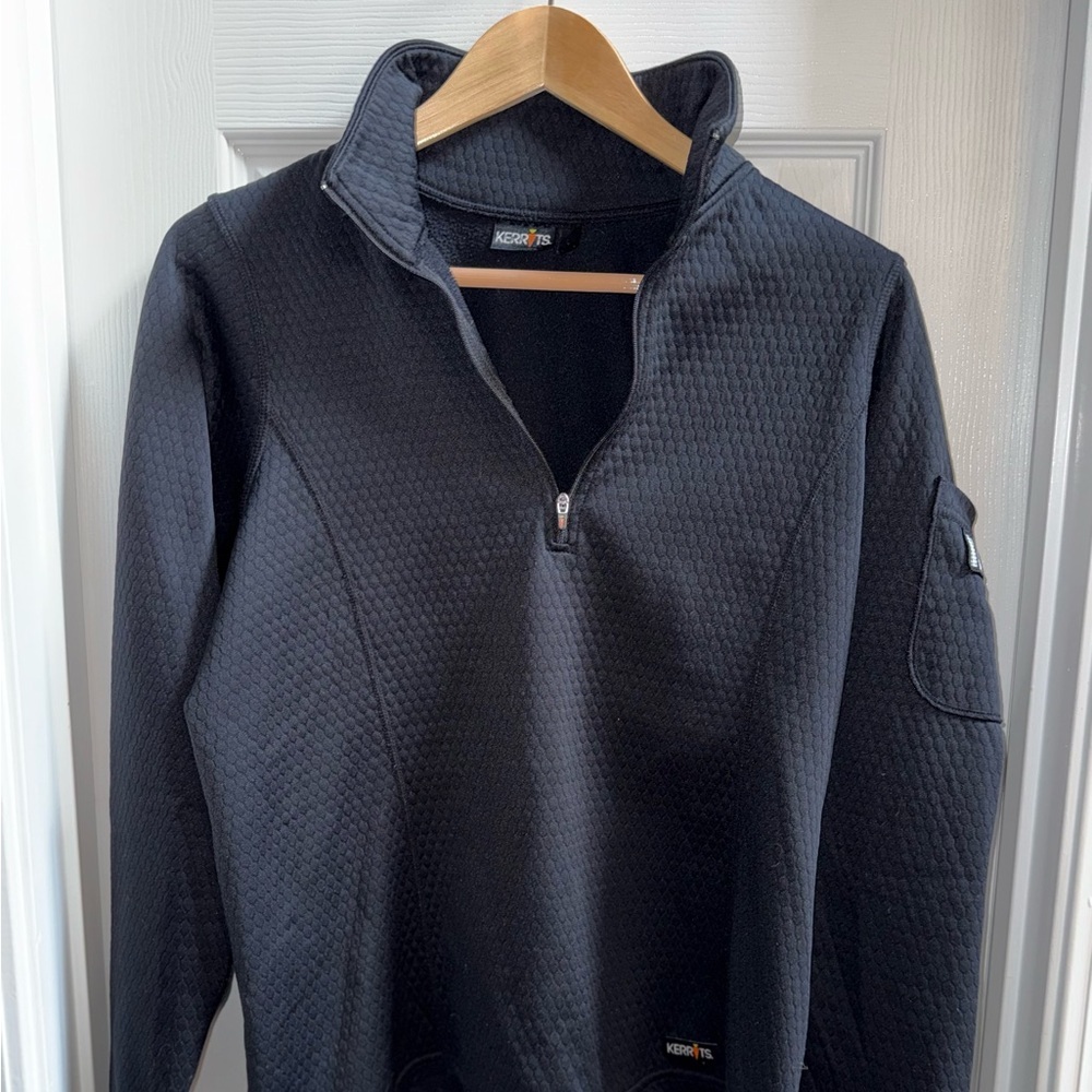 Kerrits Pullover 1/4 Zip Jacket Womens L Black Stretch Athleisure Everyday Chic